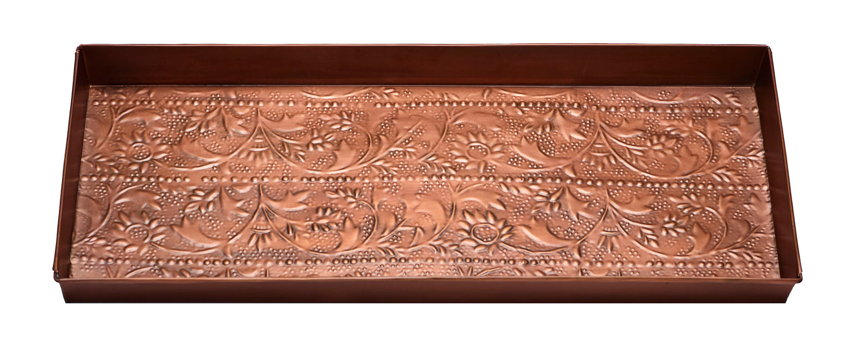 Classic Scroll Antique Copper Boot Tray