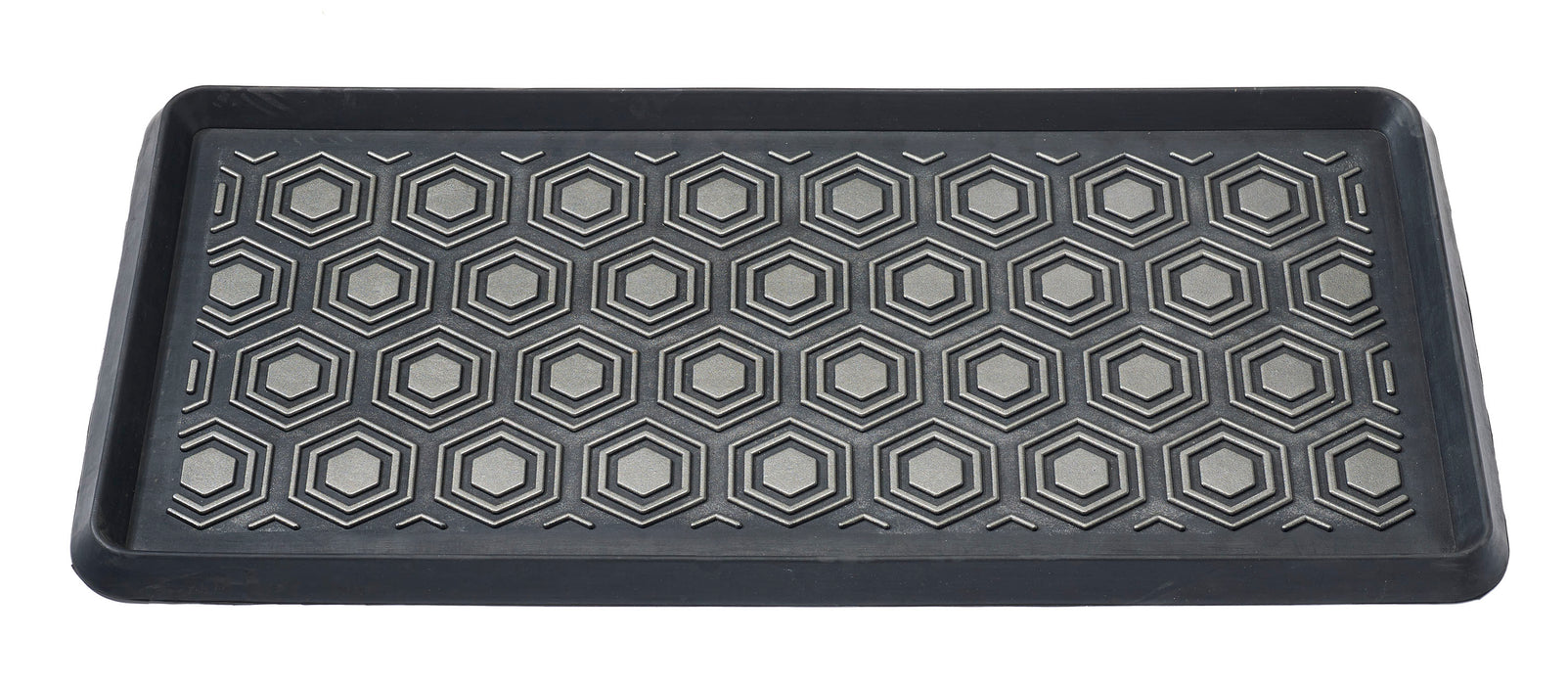 Hexagon Rubber Boot Tray With Grey Highlights 32x16