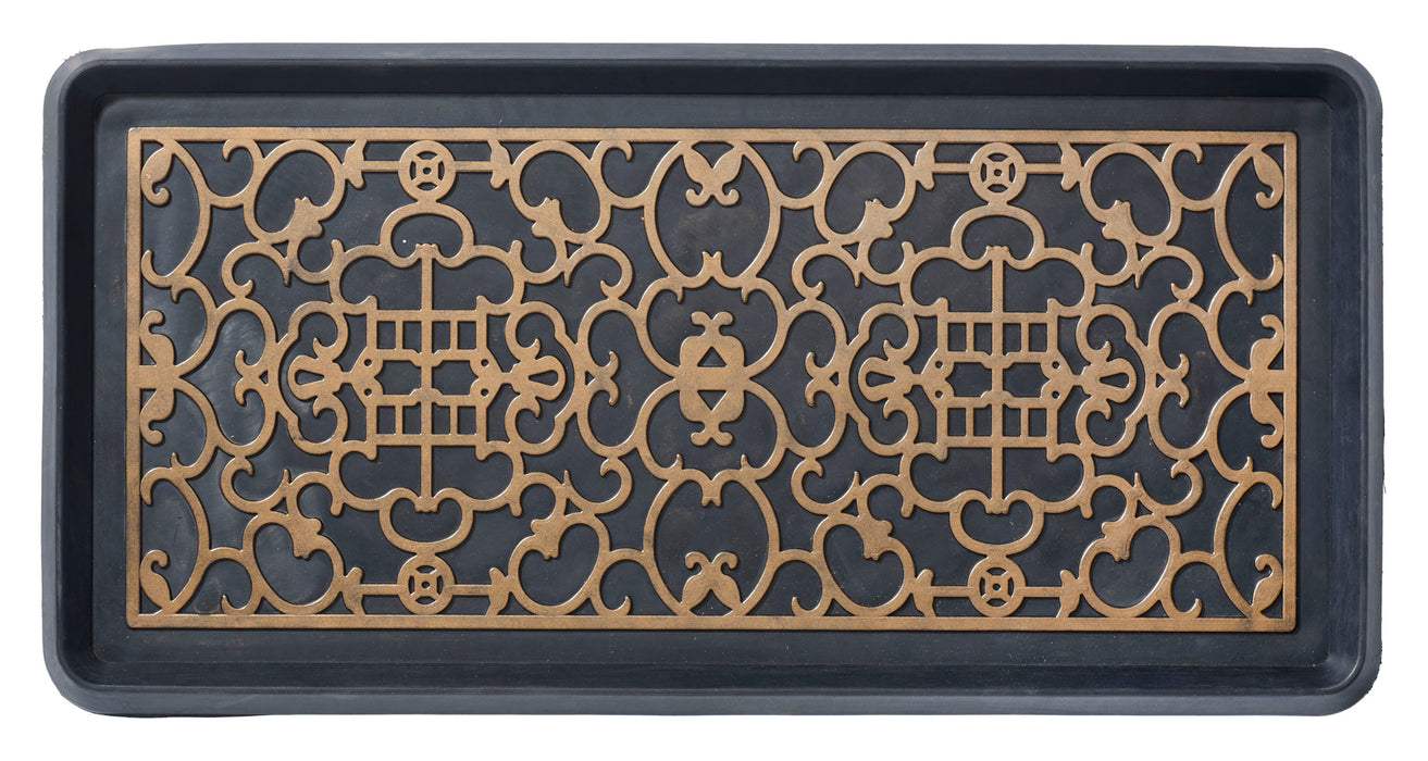 Asian Screen Antique Bronze Boot Tray