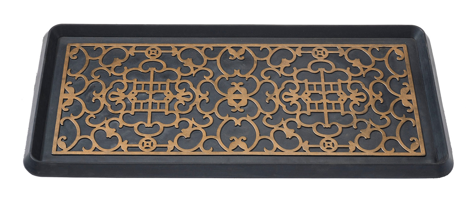 Asian Screen Antique Bronze Boot Tray