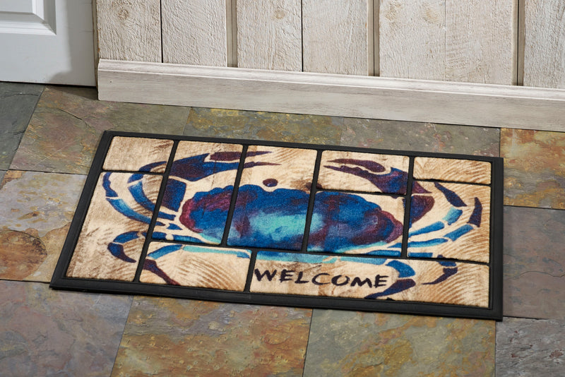 Painterly Crab All-Weather Nylon and Rubber Welcome Doormat 18x30