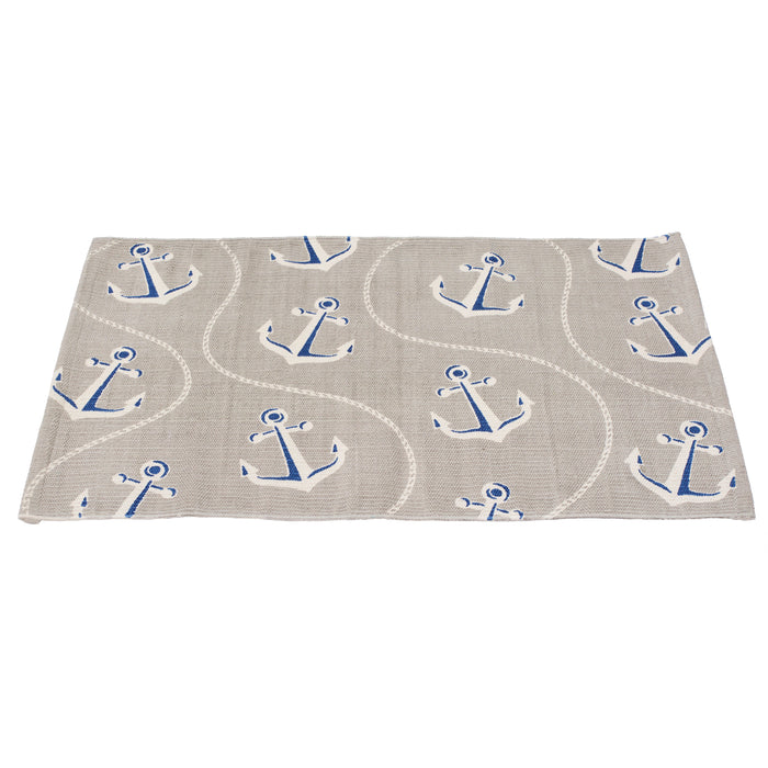 Anchor Flatwoven Cotton Dhurrie Accent Rug 21x34