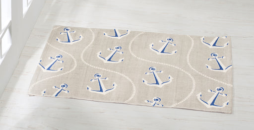 Anchor Flatwoven Cotton Dhurrie Accent Rug 21x34