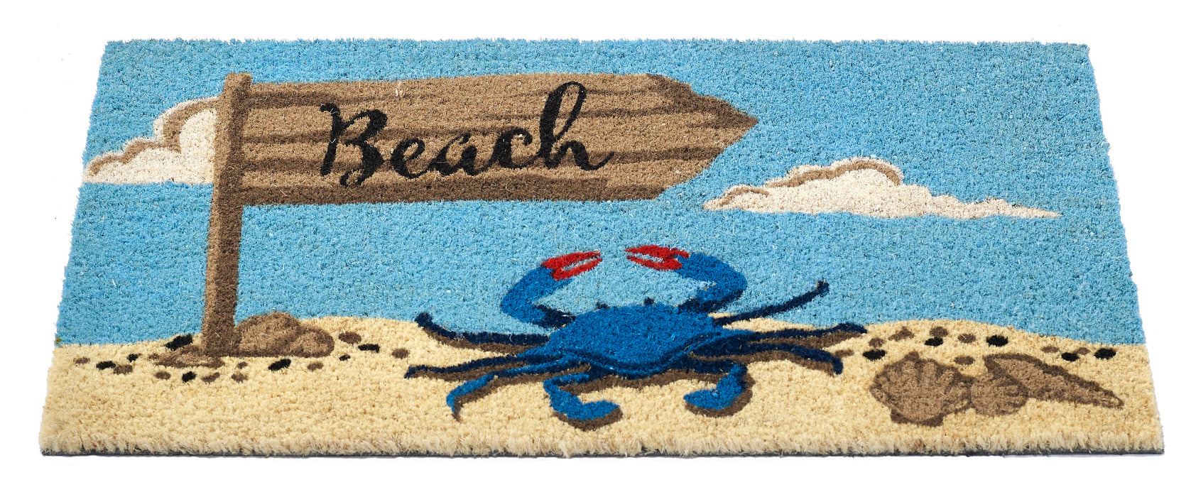 Beach Sign Crab Doormat