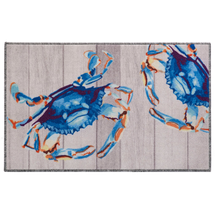 Crab Pair Non-Slip Printed Nylon Rug 21x34