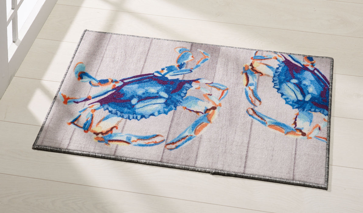 Crab Pair Non-Slip Printed Nylon Rug 21x34