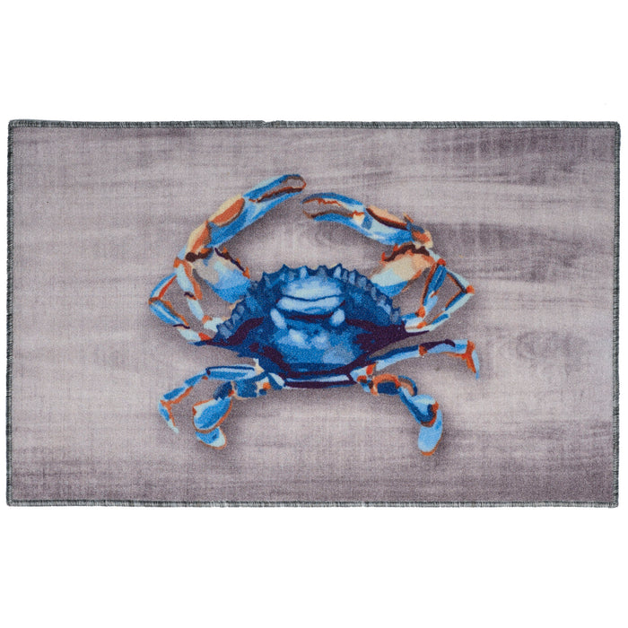 Single Crab Non-Slip Printed Nylon Rug 21x34