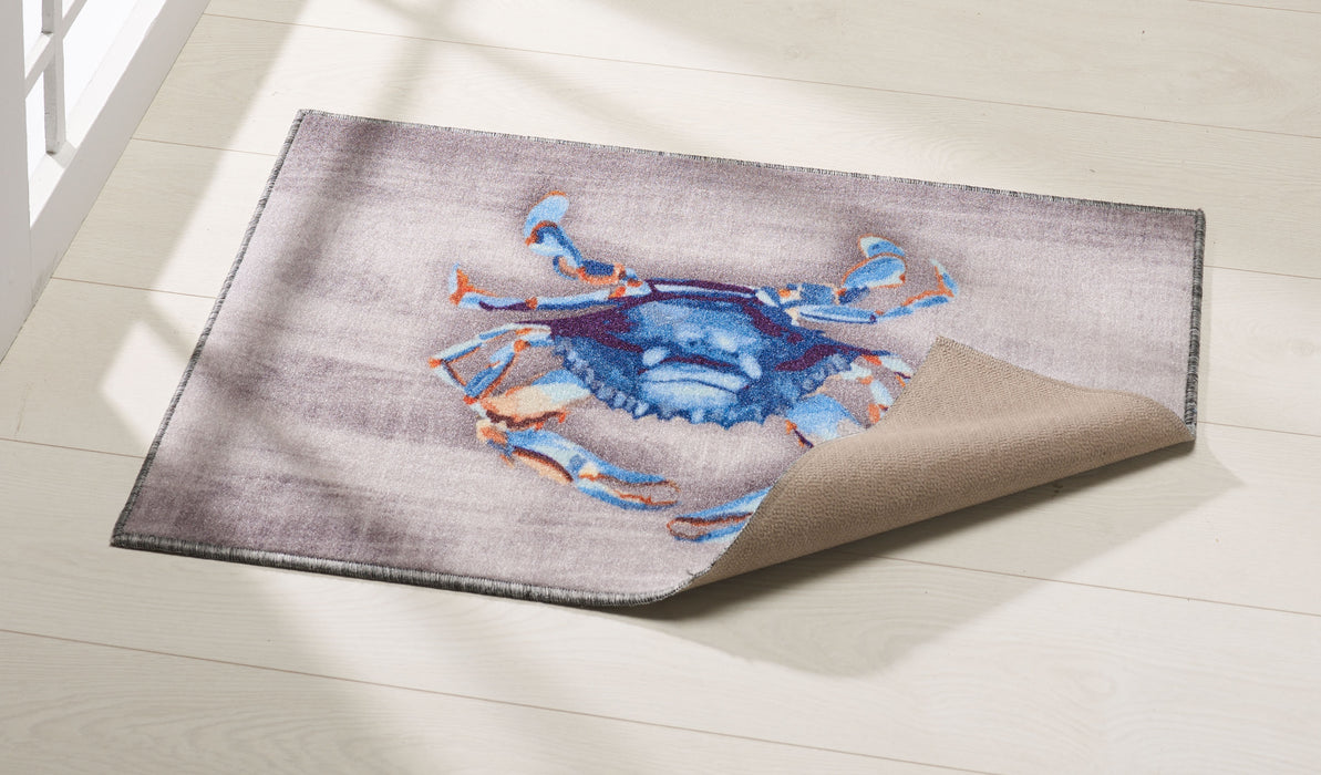 Single Crab Non-Slip Printed Nylon Rug 21x34