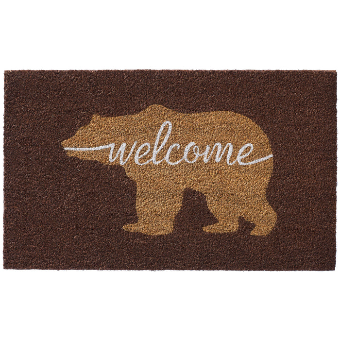 Bear Natural Fiber Printed Coir Welcome Doormat 18x30