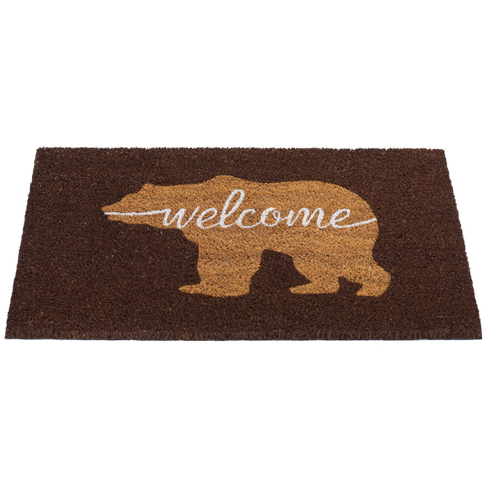 Bear Natural Fiber Printed Coir Welcome Doormat 18x30