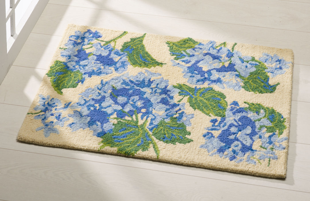 Hydrangea Hand Hooked Wool Rug 24x36