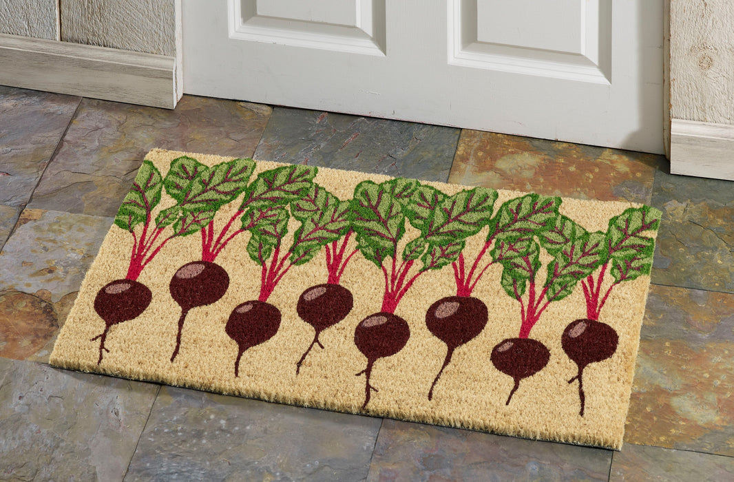 Beets Natural Fiber Printed Coir Doormat 18x30