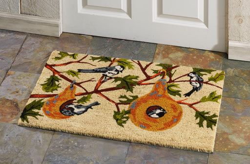 Birds in Gourds Natural Fiber Printed Coir Doormat 18x30