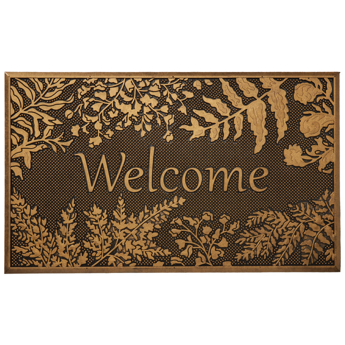 Ferns Brushed Brass Doormat