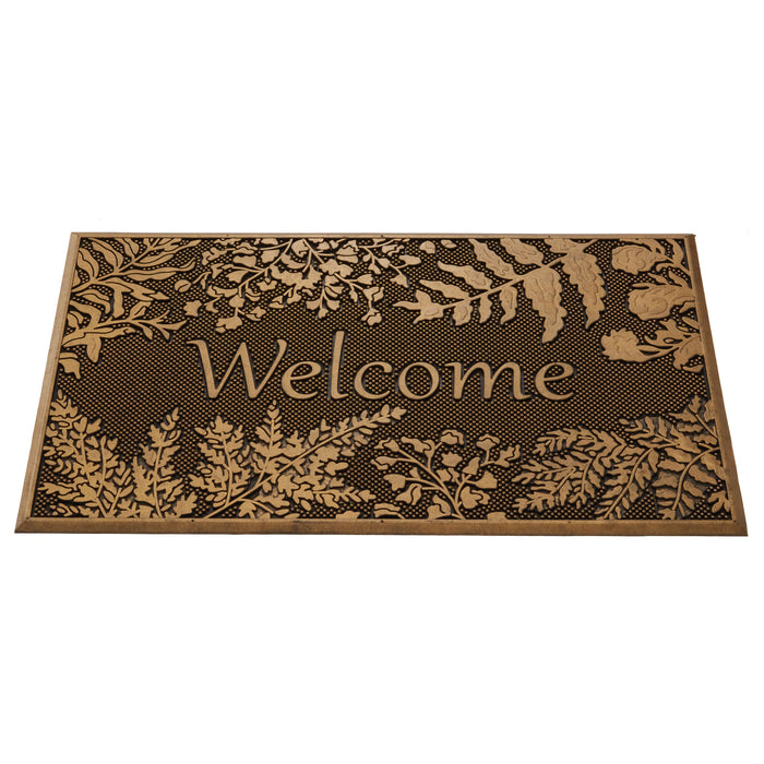 Ferns Brushed Brass Doormat