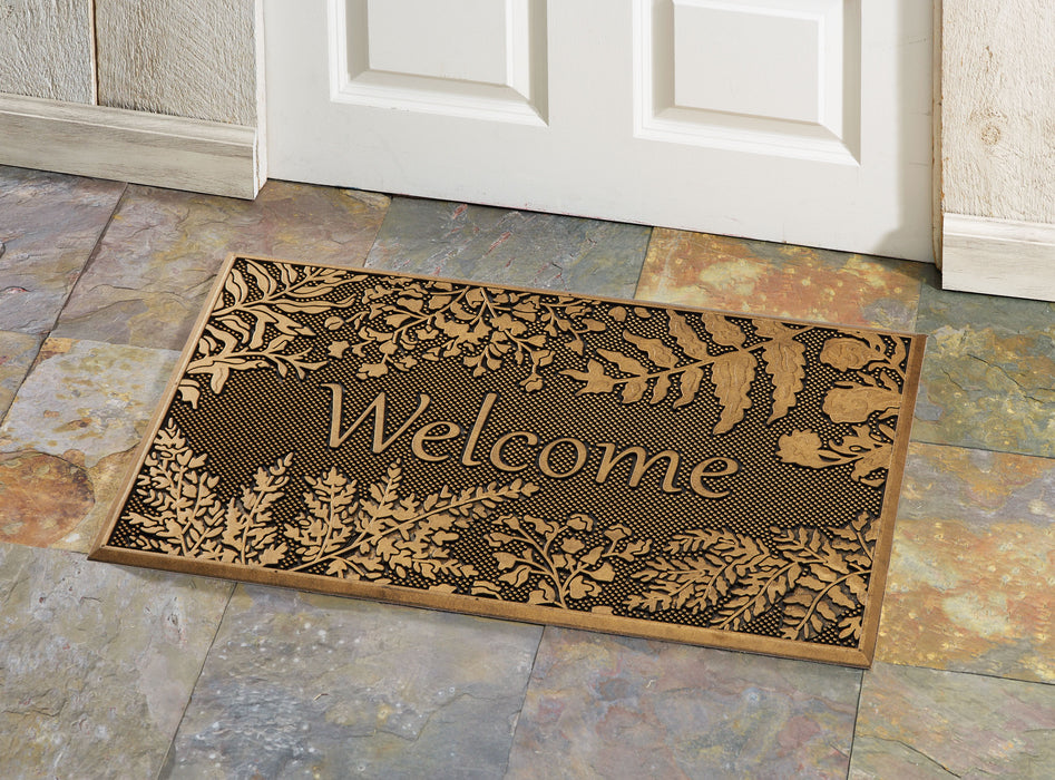 Ferns Brushed Brass Doormat